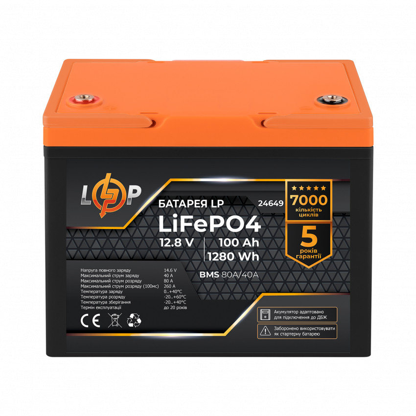 Комплект резервного живлення LP (LogicPower) ДБЖ + літієва (LiFePO4) батарея (UPS B1000 + АКБ LiFePO4 2048Wh)-