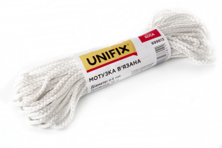 Мотузка в'язана 3мм, 15м біла UNIFIX-699611