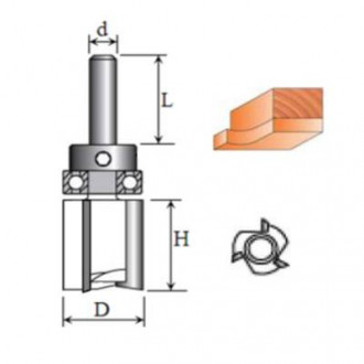 Фреза Пряма кромкова №1021 z3 (D19, h30) 18-028-193-[articul]