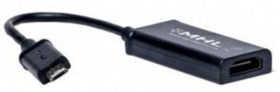 Кабель-перехідник PowerPlant HDMI - micro USB, 0.15м, (MHL), Blister-[articul]