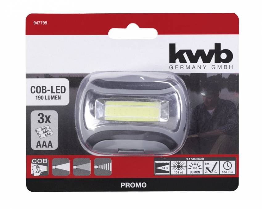 Ліхтар налобний COB-LED, KWB (947799)-