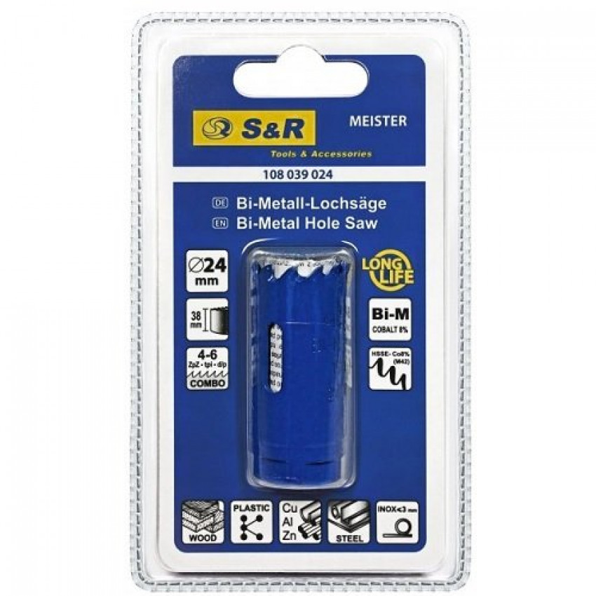 Кільцева пилка S&R 25мм Meister HSS-Co8% (М42)-108039025