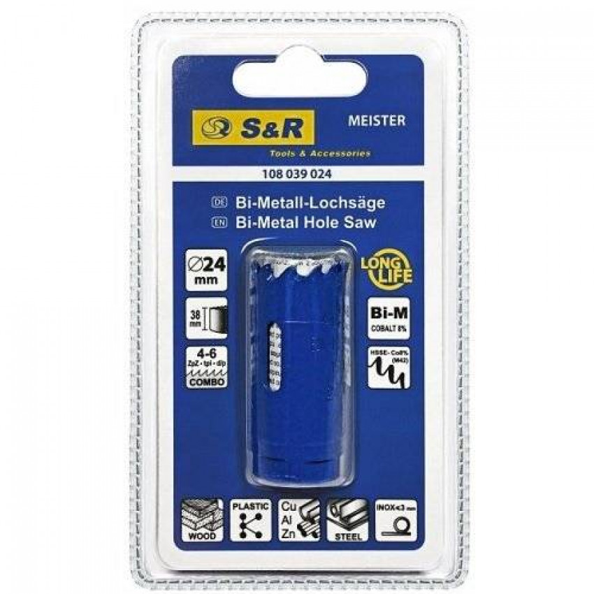 Кільцева пилка S&R Meister 24 мм HSS-Co8% М42-108039024