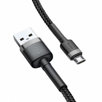 Кабель Baseus Cafule USB 2.0 to microUSB 2A 3M Чорний/Сірий (CAMKLF-HG1)