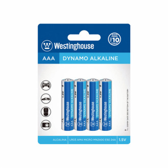 Лужна батарейка Westinghouse Dynamo Alkaline AAA/LR03 4шт/уп blister-[articul]