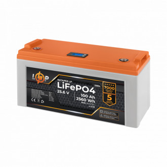 Акумулятор LP LiFePO4 25,6V - 100 Ah (2560Wh) (BMS 150A/75А) пластик для ДБЖ