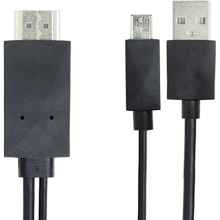 Відео кабель PowerPlant HDMI - micro USB USB, 2.0м, (MHL), Blister-CA910861