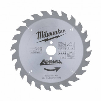 Диск пильний MILWAUKEE, Ø165/20мм, 24 зуб.-[articul]