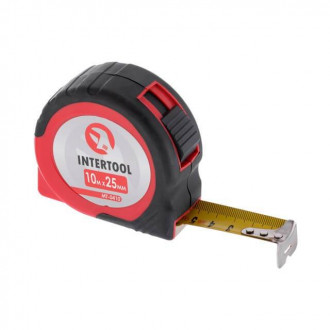 Рулетка з фіксатором 10м x 25 мм INTERTOOL MT-0410-[articul]