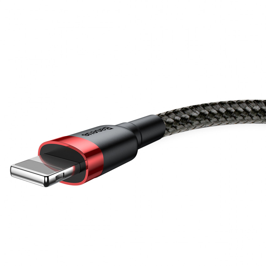 Кабель Baseus Cafule USB 2.0 to Lightning 2A 3M Чорний/Червоний (CALKLF-R91)-