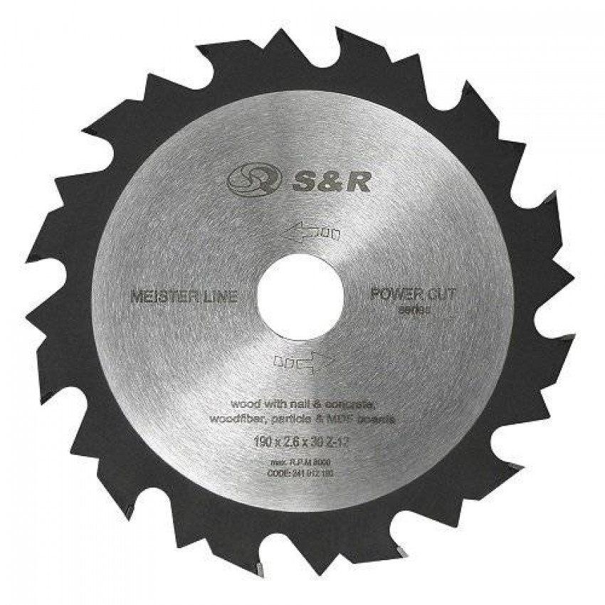 Диск пиляльний S & R Meister Power Cut 190x30x2,6 мм-241012190