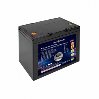 Акумулятор LP LiFePO4 12V - 100 Ah (Smart BMS 60A/30А) пластик