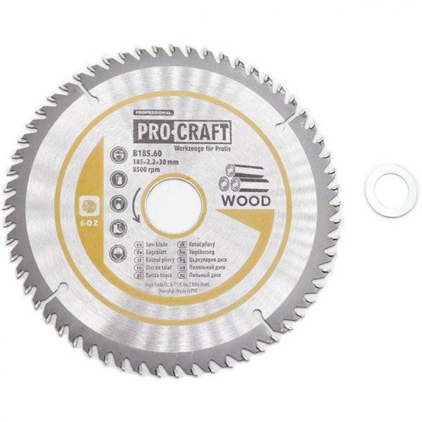 Пиляльний диск Procraft B185.60 60T (по дереву)-B185.60