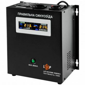 ДБЖ з правильною синусоїдою 12V LPY-W-PSW-1000VA+(700Вт)10A/20A-[articul]