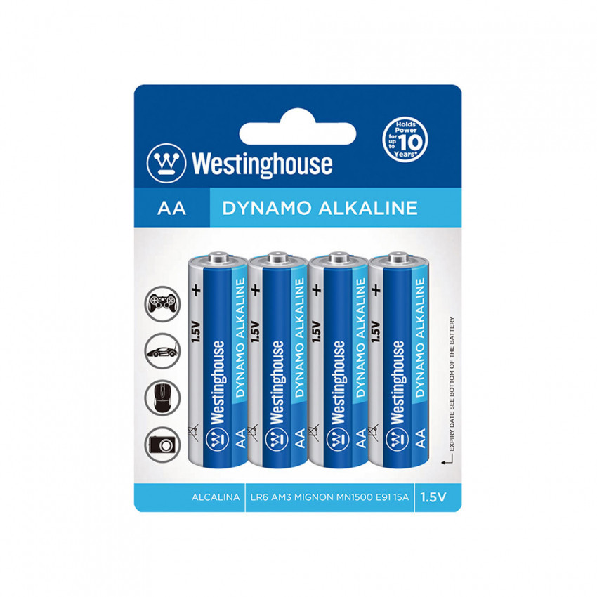 Лужна батарейка Westinghouse Dynamo Alkaline AA/LR6  4шт/уп blister-LR6-BP4