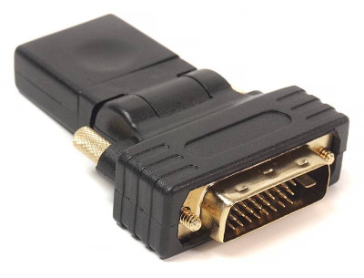 Перехідник PowerPlant HDMI AF – DVI (24 1) AM, 360 градусів-[articul]