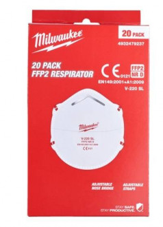 Респіратор без клапана FFP2 (20шт) MILWAUKEE 4932479237