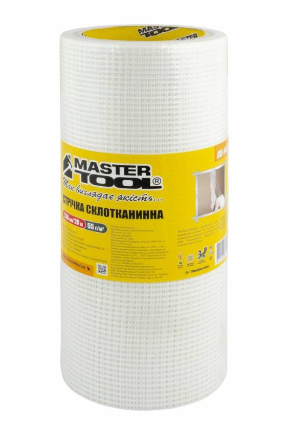 MasterTool Стрічка склотканина з липким шаром 230 мм*20 м 8*8 60г/м.кв, Арт.: 08-9408-08-9408