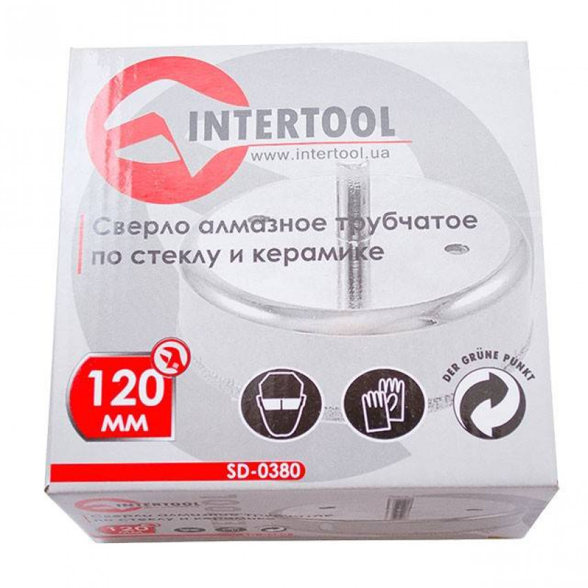 Коронка трубчаста по склу та кераміці 120 мм INTERTOOL SD-0380-SD-0380