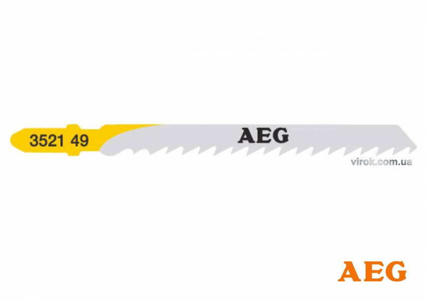 Полотно до ялинок лобзика чисте. різа AEG по дер/пласт/ДСП t< 60/45 мм l= 75мм, крок зуб-4 мм, уп. 5 штук-T101D