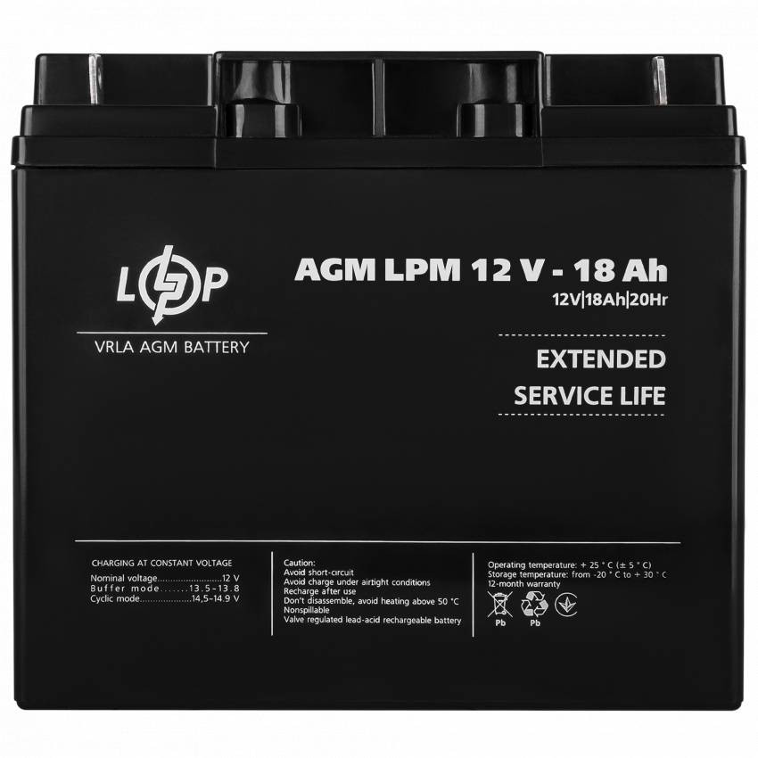 Акумулятор AGM LPM 12V - 18 Ah-