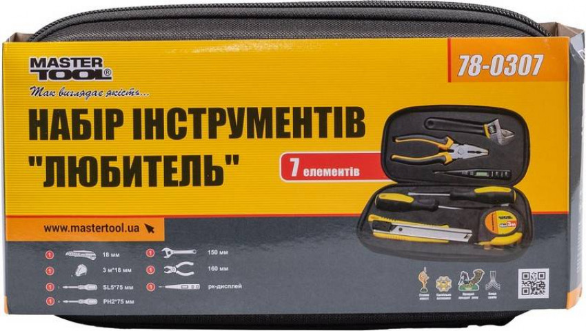 Набір інструменту MASTERTOOL "Любитель" 7 елементів 78-0307-78-0307