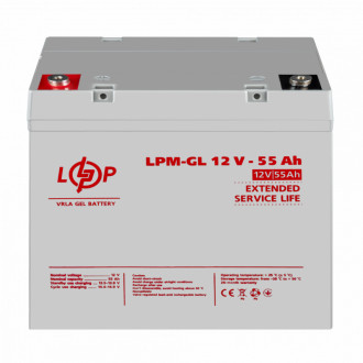 Акція.Акумулятор гелевий LPM-GL 12V - 55 Ah