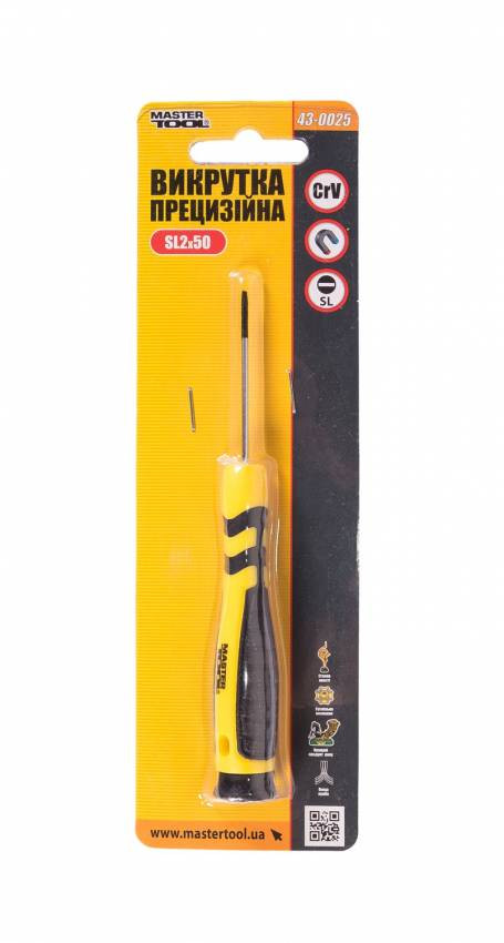 Викрутка прецизійна MASTERTOOL SL2х50 мм 43-0025-43-0025