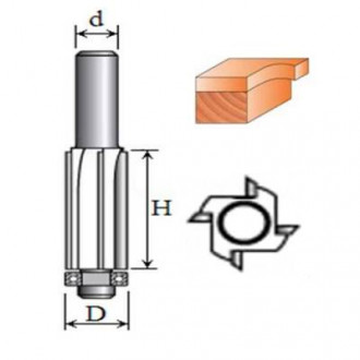 Фреза Кромкова пряма №1020 Z4 (D12, h30) 18-024-123-[articul]