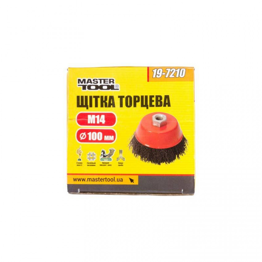 MasterTool Щітка торцева з рифленого дроту D100 М14, Арт.: 19-7210-19-7210