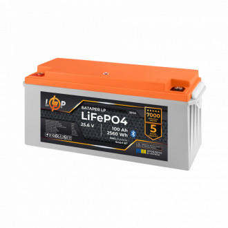 Акумулятор LP LiFePO4 25,6V - 100 Ah (2560Wh) (BMS 80A/50А) пластик Smart BT