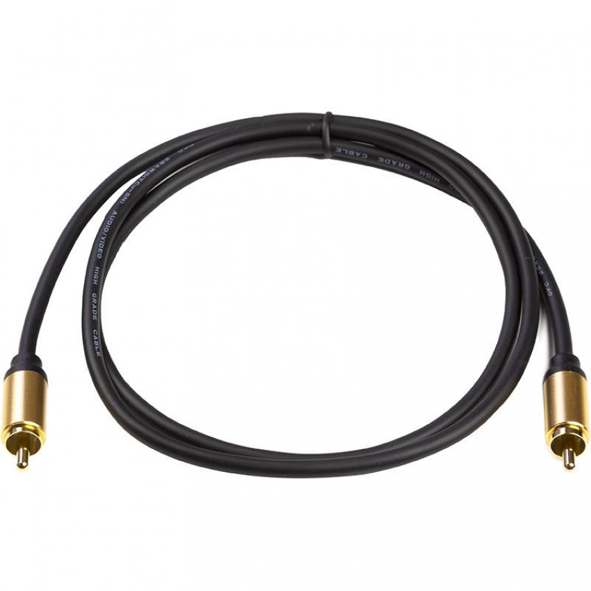 Кабель коаксіальний PowerPlant 26AWG, 1 м, чорний-CA911752