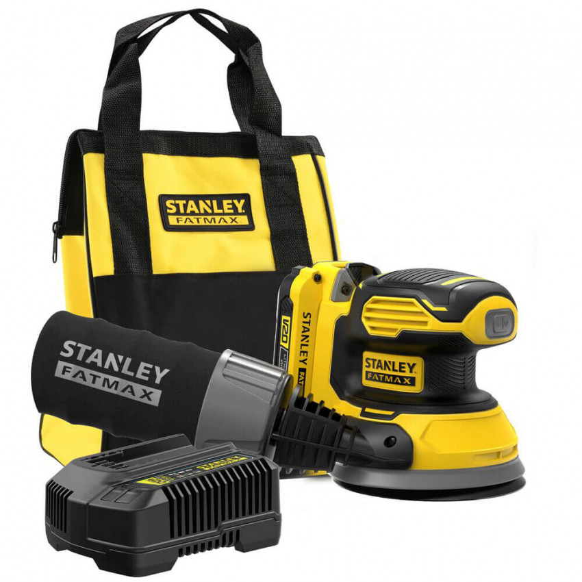 Шліфмашина ексцентрикова акумуляторна безщіткова STANLEY FATMAX SFMCW220D1S-SFMCW220D1S