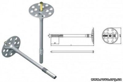 Дюбель для кріплення термоізоляції (10, 90, із пластмасовим цвяхом, 100 шт)-[articul]