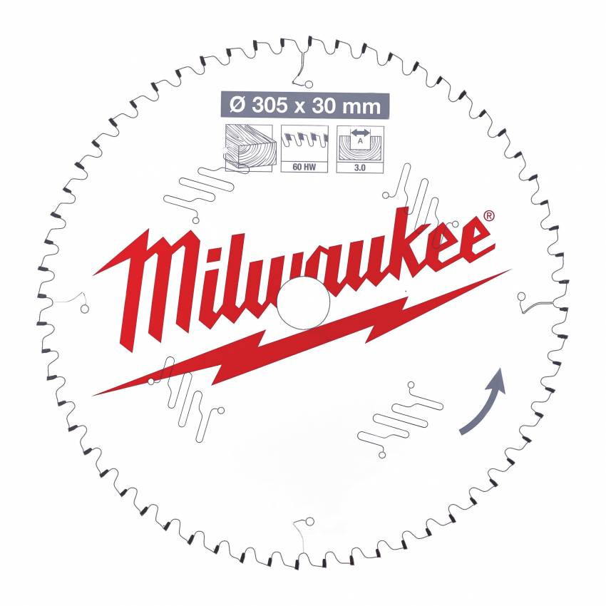 Диск пиляльний PFTE MILWAUKEE, Ø216х30х2,4мм, 24 зуб. 1-4932471315