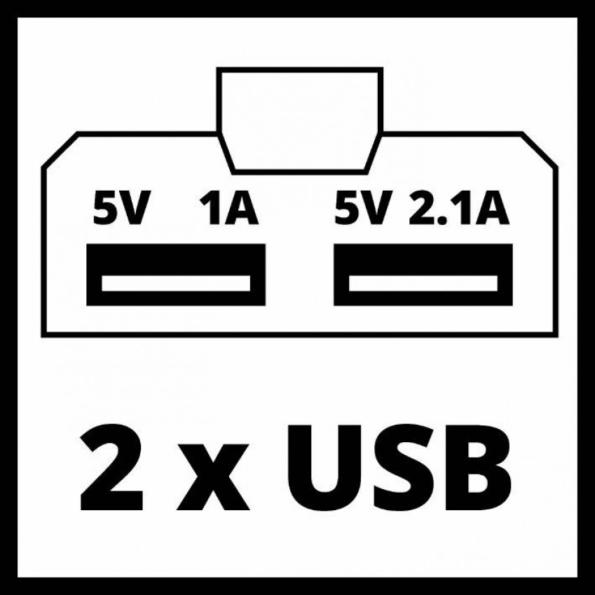 USB перехідник акумуляторний (без акумулятора), 2 порти 2.1А та 1А, для заряджання портативних пристроїв TE-CP 18 Li USB - Solo-TE-CP 18 Li USB - Solo