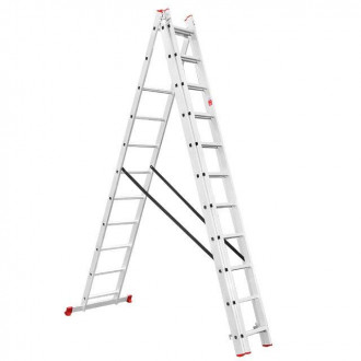 Драбина з алюмінію, 3-секційна, універсальна, розкладна, 3*11 сход., 6.7 м INTERTOOL LT-0311-[articul]