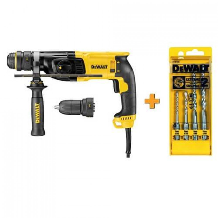 Перфоратор DeWALT, SDS-Plus, 800 Вт, 2,8Дж, 3-х режимний, б/у патрон, max бур/коронка - 26/50 мм DT9700-D25134K+DT9700