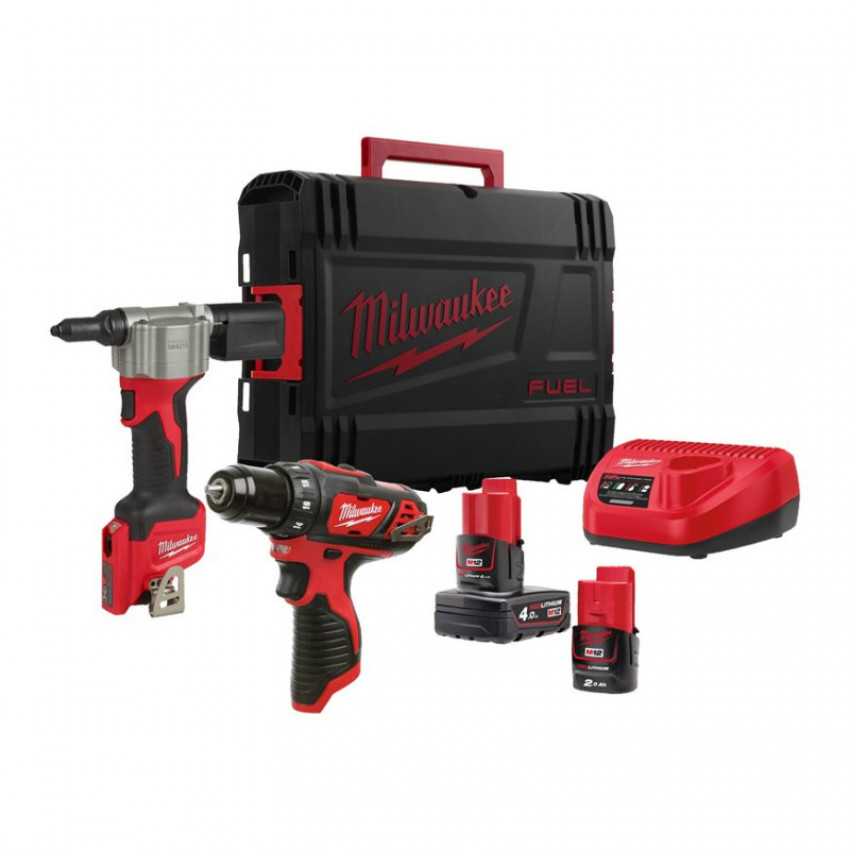 Набір аккумуляторних інструментів Milwaukee M12 M12 BPP2L-422X-4933481028