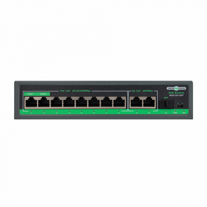 Комутатор мережевий POE GV-018-D-08G+2PG+1SFP-