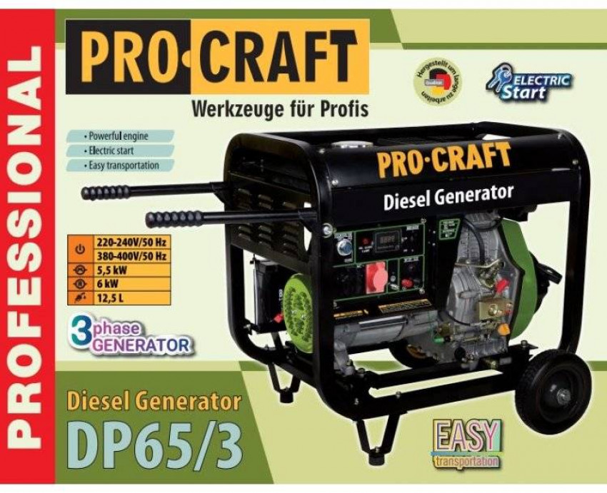 Генератор дизельний Procraft DP65/3-DP-65/3