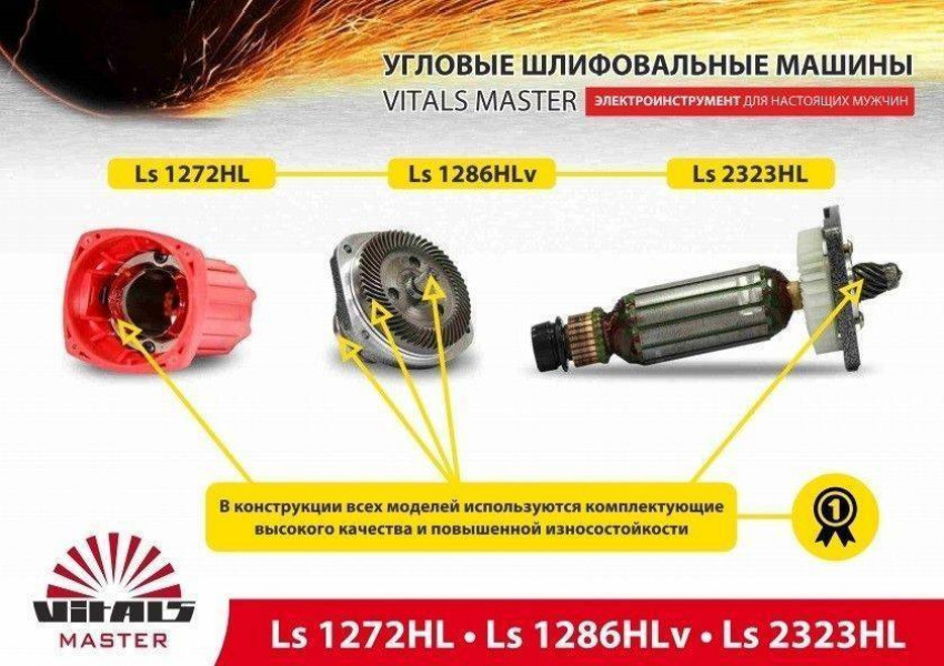 Кутова шліфувальна машина УШМ Vitals Master Ls1286HLv-43105