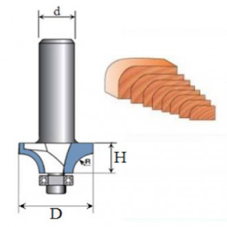 Фреза кромова калювальна №1017 (R1.5, D13, h4.5, d6) 16-019-015-[articul]