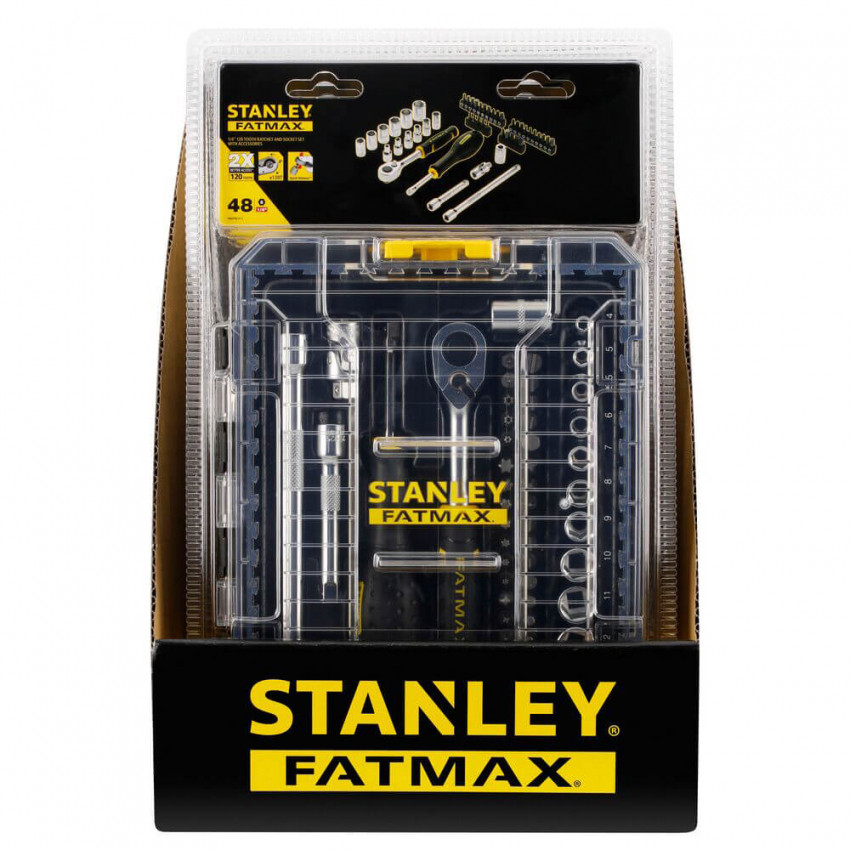 Набір торцевих головок 1/4 FATMAX® Maxi Drive, шестигранних, 48 предметів STANLEY FMMT98101-0-FMMT98101-0