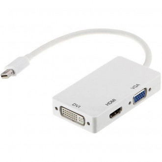 Перехідник PowerPlant mini DisplayPort (Thunderbolt) - HDMI, DVI, VGA (3 в 1)-[articul]