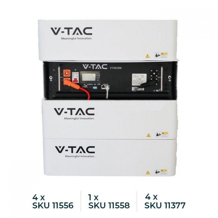 Акумуляторна батарея V-TAC 5,12kWh LiFePO4 100Ah-V-TAC11377