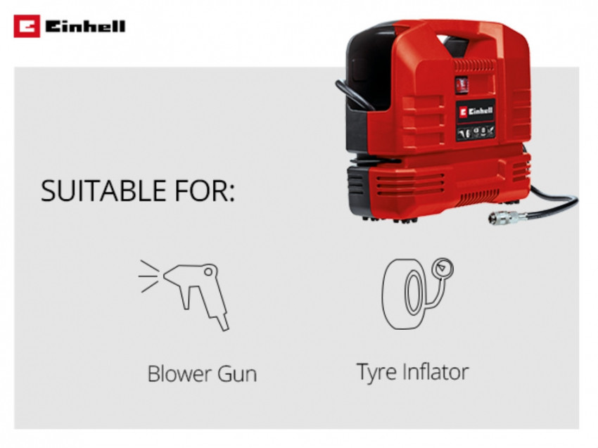 Компресор повітряний Einhell TC-AC 190 OF Set (4020660) - ПОШКОДЖЕНЕ ПАКУВАННЯ!-