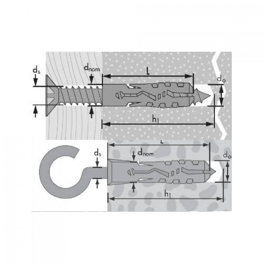 Дюбель нейлоновий MNK 12x60 Mungo 1041250-1041250