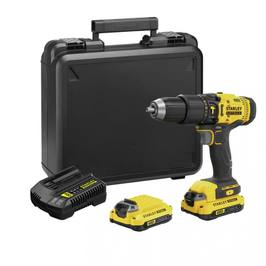 Дриль-шурупокрут ударний акумуляторний STANLEY FATMAX SCD711C2K-SCD711C2K