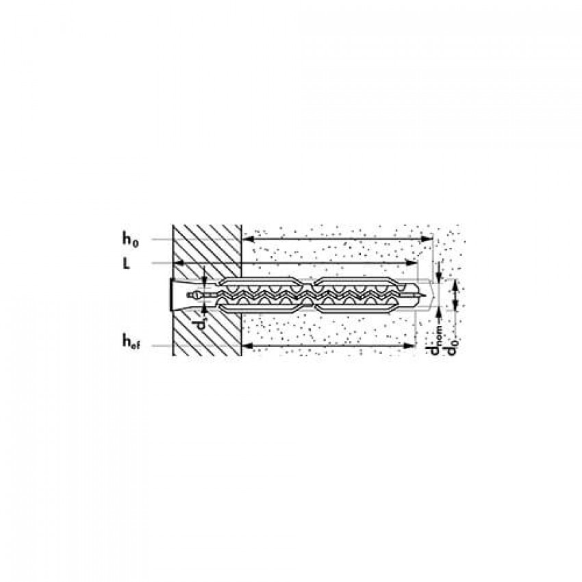 Дюбель нейлоновий ML 8x80 для порожнистої цеглини Mungo 1100808-1100808